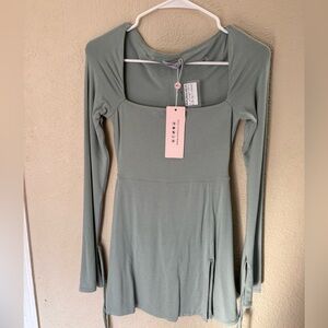 Oh Polly Mint Long Sleeve Dress